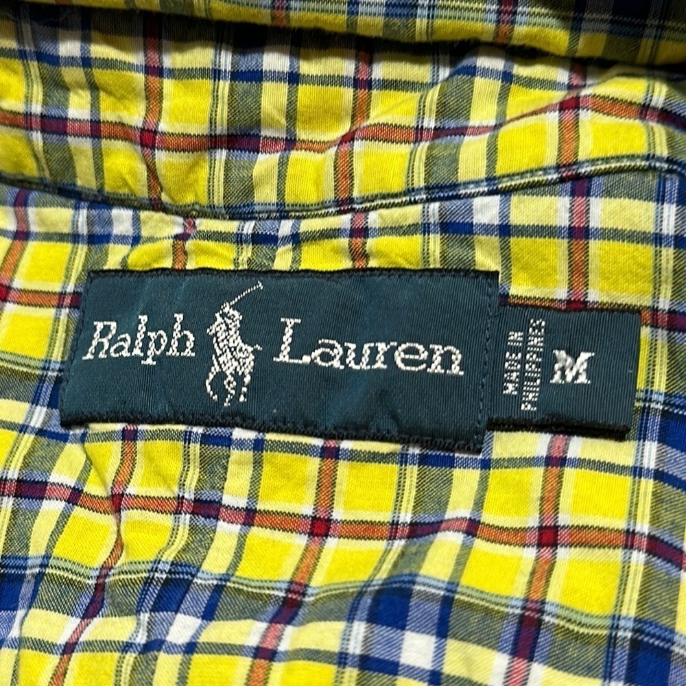 😊Ralph Lauren Men's Multi Color Double Lined Plaid Button-Down Shirt M - Picture 11 of 16